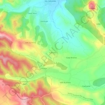 Carte topographique Gabrieis, altitude, relief