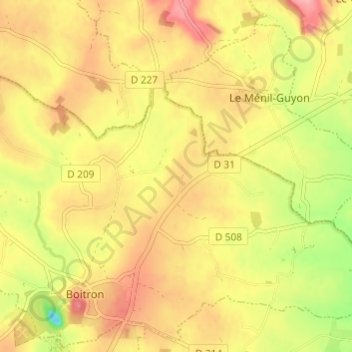 Carte topographique Avé, altitude, relief