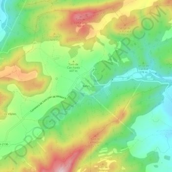 Carte topographique Rofes, altitude, relief