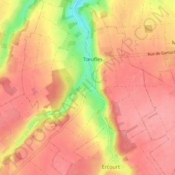 Carte topographique Rogeant, altitude, relief