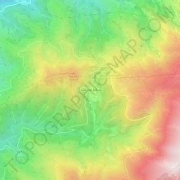 Carte topographique Covelo do Monte, altitude, relief