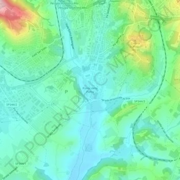 Carte topographique Ponte della Pietra, altitude, relief