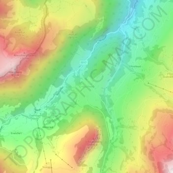 Carte topographique Entschwil, altitude, relief