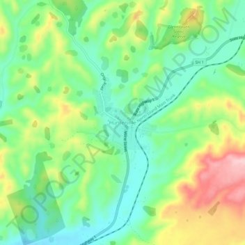 Carte topographique Hunterville, altitude, relief