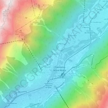Carte topographique Les Plans, altitude, relief