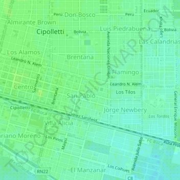 Carte topographique M649, altitude, relief