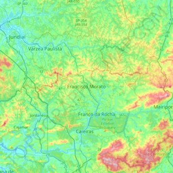 Carte topographique Francisco Morato, altitude, relief