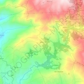 Carte topographique Sanfins, altitude, relief