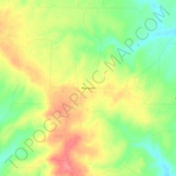 Carte topographique Marigold, altitude, relief