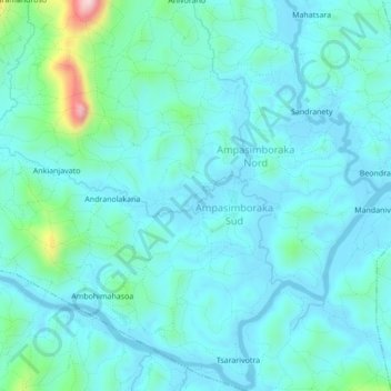 Carte topographique Ambodimanga, altitude, relief