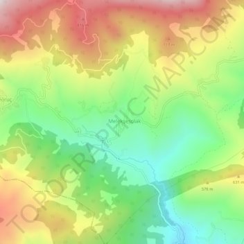 Carte topographique Melekşesolak, altitude, relief
