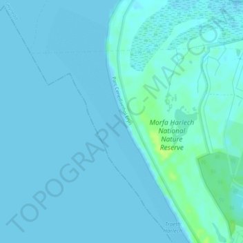 Carte topographique Morfa Harlech, altitude, relief