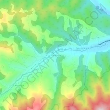 Carte topographique Jarmenovci, altitude, relief