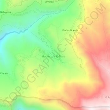 Carte topographique Udima, altitude, relief