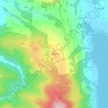 Carte topographique Sommerholz, altitude, relief