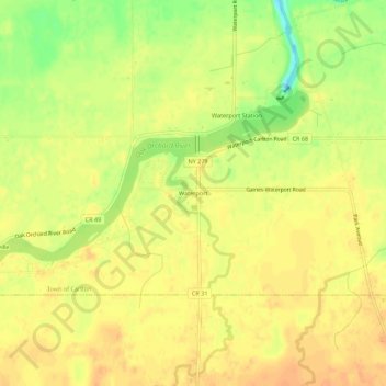 Carte topographique Waterport, altitude, relief