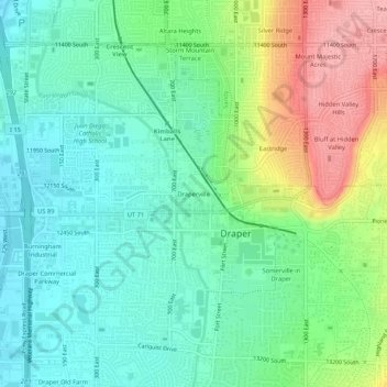 Carte topographique Draperville, altitude, relief