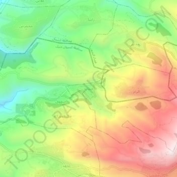 Carte topographique Qattarah, altitude, relief