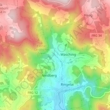 Carte topographique Heindlmühle, altitude, relief