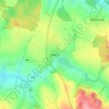 Carte topographique Habry, altitude, relief