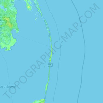 Carte topographique Outer Banks, altitude, relief