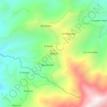 Carte topographique Albania, altitude, relief