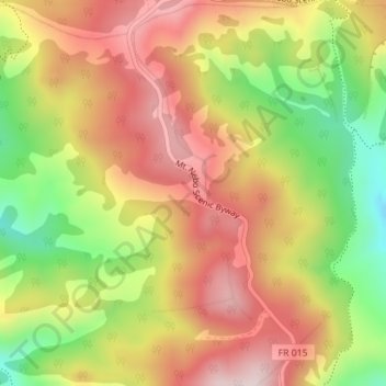 Carte topographique Bald Mountain Overlook, altitude, relief