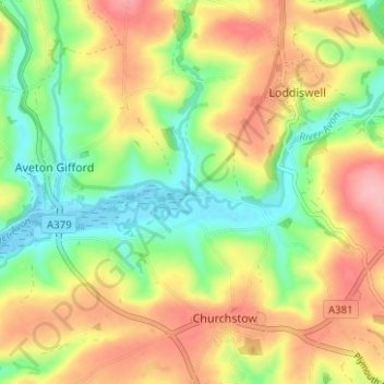 Carte topographique Knapp Mill, altitude, relief