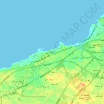 Carte topographique Hay Andalous, altitude, relief