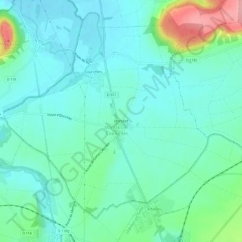 Carte topographique Montliot, altitude, relief