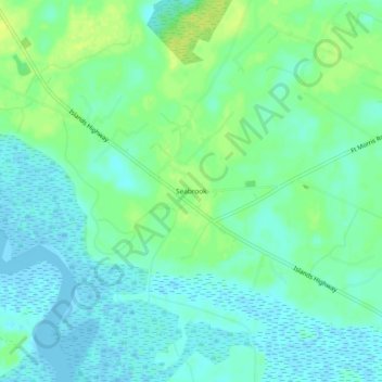 Carte topographique Seabrook, altitude, relief
