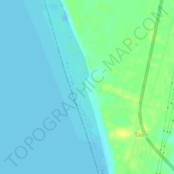 Carte topographique Praia da Capilha, altitude, relief