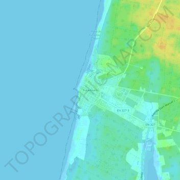 Carte topographique Furadouro, altitude, relief