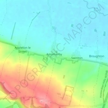 Carte topographique Amotherby, altitude, relief
