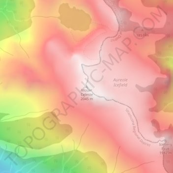Carte topographique Mount Celeste, altitude, relief
