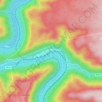 Carte topographique Prince, altitude, relief