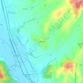 Carte topographique Solfagnano, altitude, relief