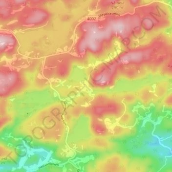 Carte topographique Hageland, altitude, relief