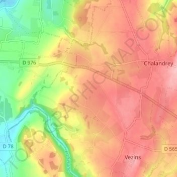 Carte topographique La Vincendière, altitude, relief