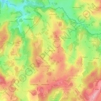 Carte topographique La Dessagne, altitude, relief