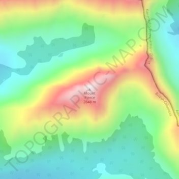 Carte topographique Mount Pierce, altitude, relief