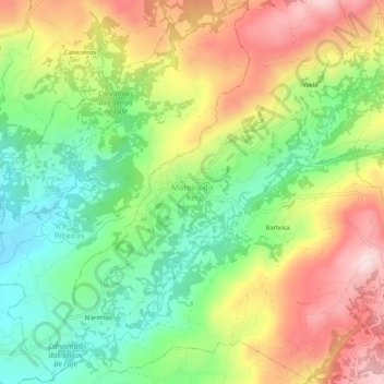 Carte topographique Moreira do Rei, altitude, relief
