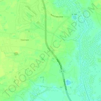 Carte topographique Longs, altitude, relief
