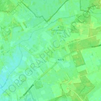 Carte topographique Leeuwte, altitude, relief