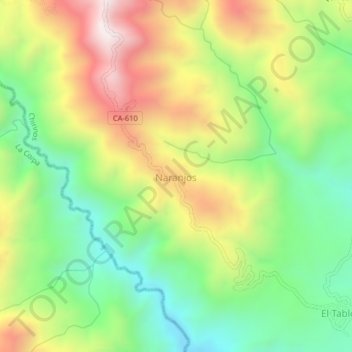 Carte topographique Naranjos, altitude, relief