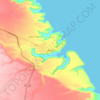Carte topographique Bardia, altitude, relief