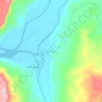 Carte topographique Mangga, altitude, relief