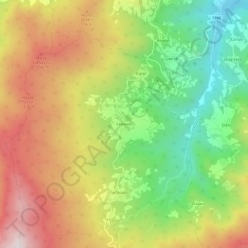 Carte topographique Cereseto, altitude, relief