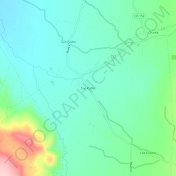 Carte topographique San Pablo, altitude, relief