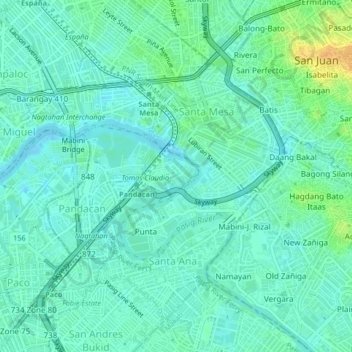 Carte topographique Morales, altitude, relief